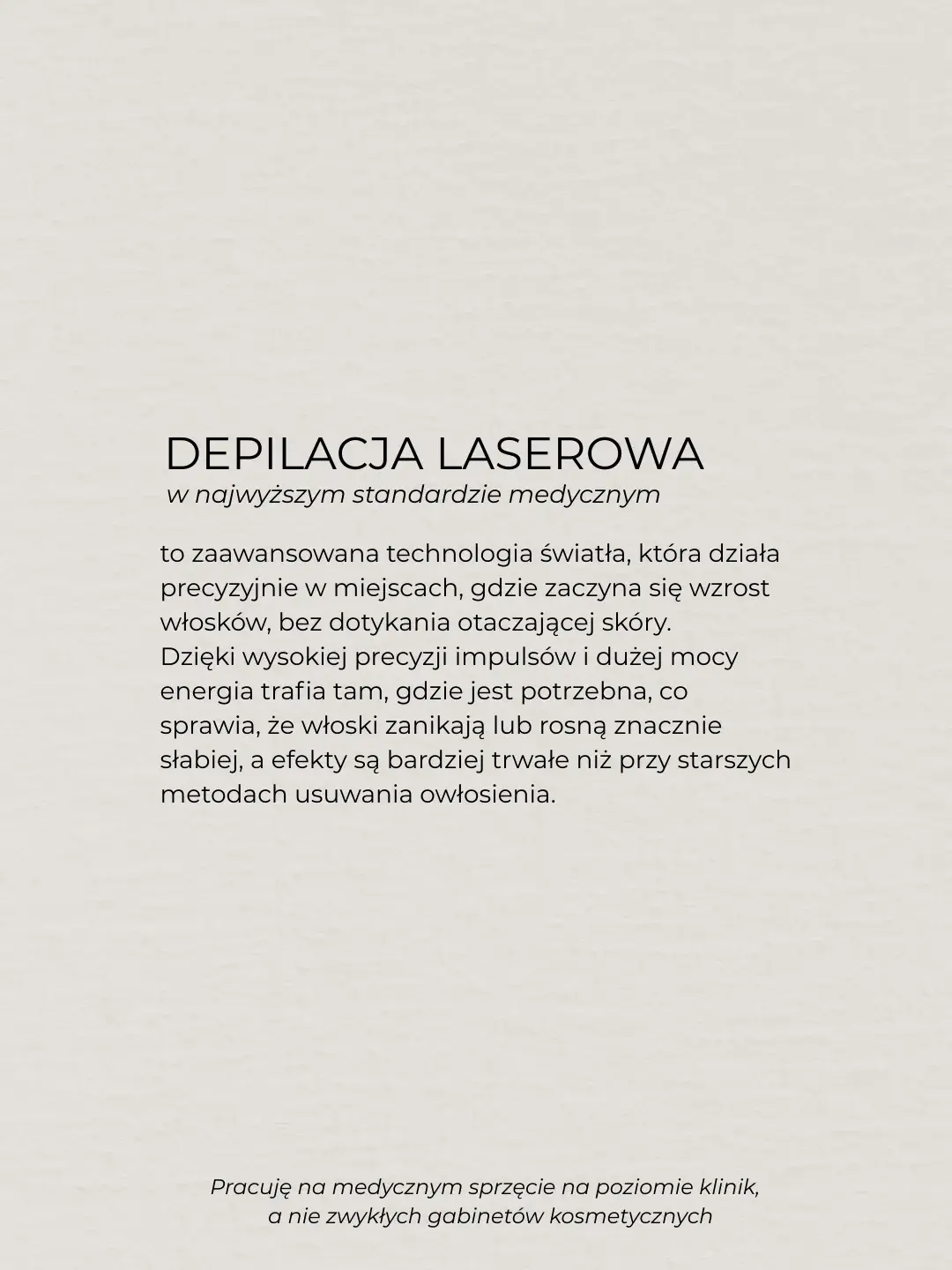 Grafika edukacyjna o depilacji laserowej w standardzie medycznym
