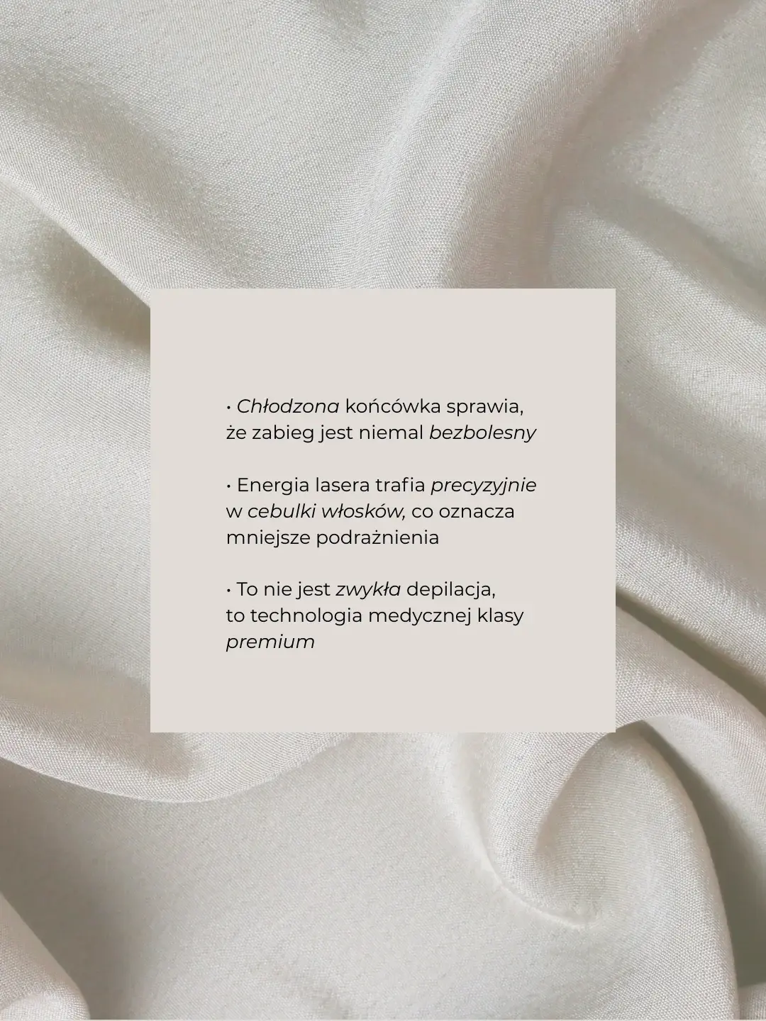 Grafika promująca niemal bezbolesną depilację laserową premium